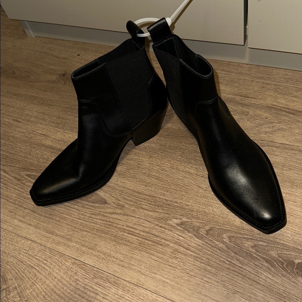 Everlane Western Black Booties Size 6.5 - Picture 5 of 11